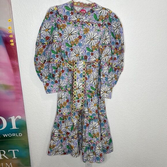 NWT Celia B Oliver MIDI Dress in Embroidered Floral Crayon XL - Picture 2 of 16